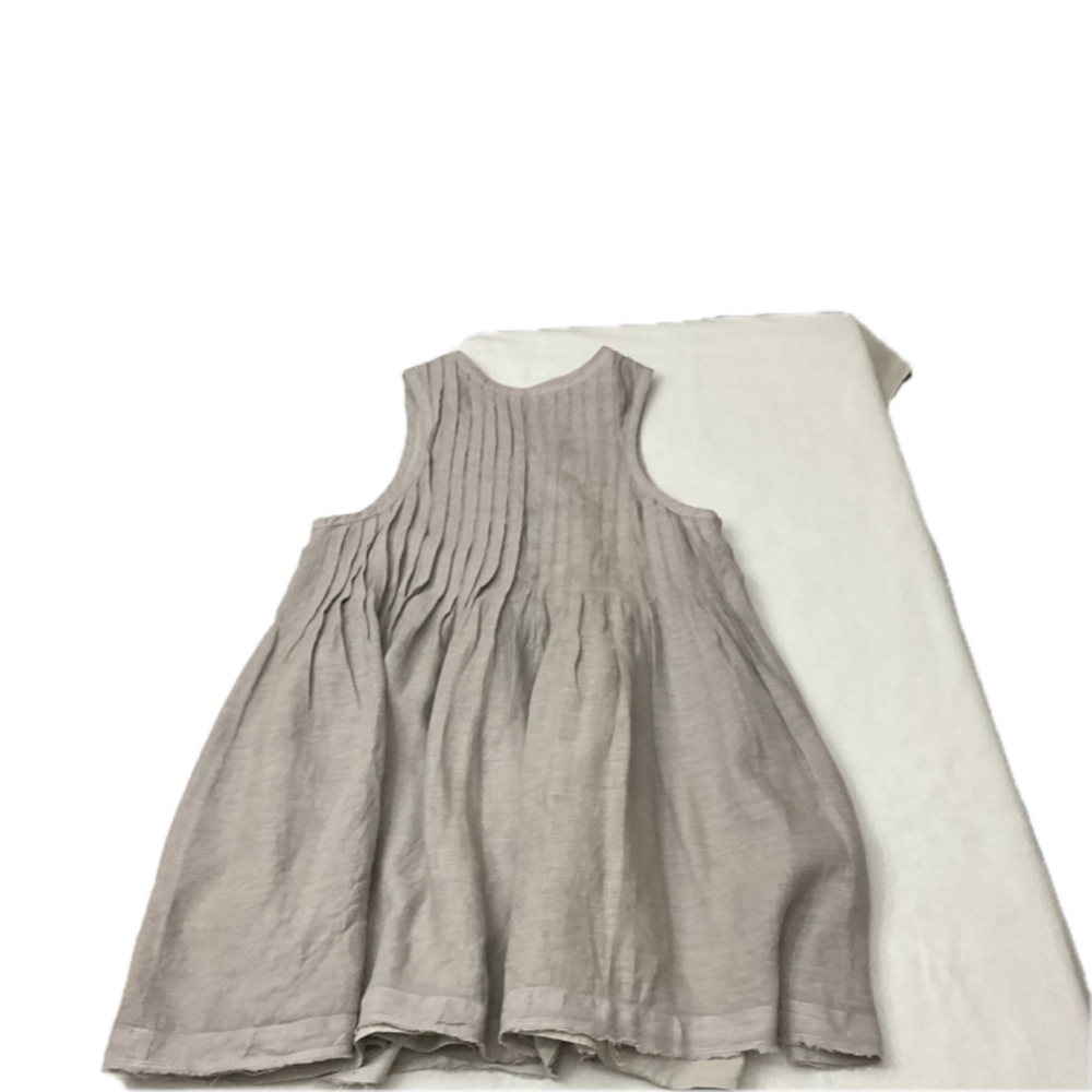 Anthropologie Linen Sleeveless Pleated Mini Dress-Medium - Picture 6 of 7